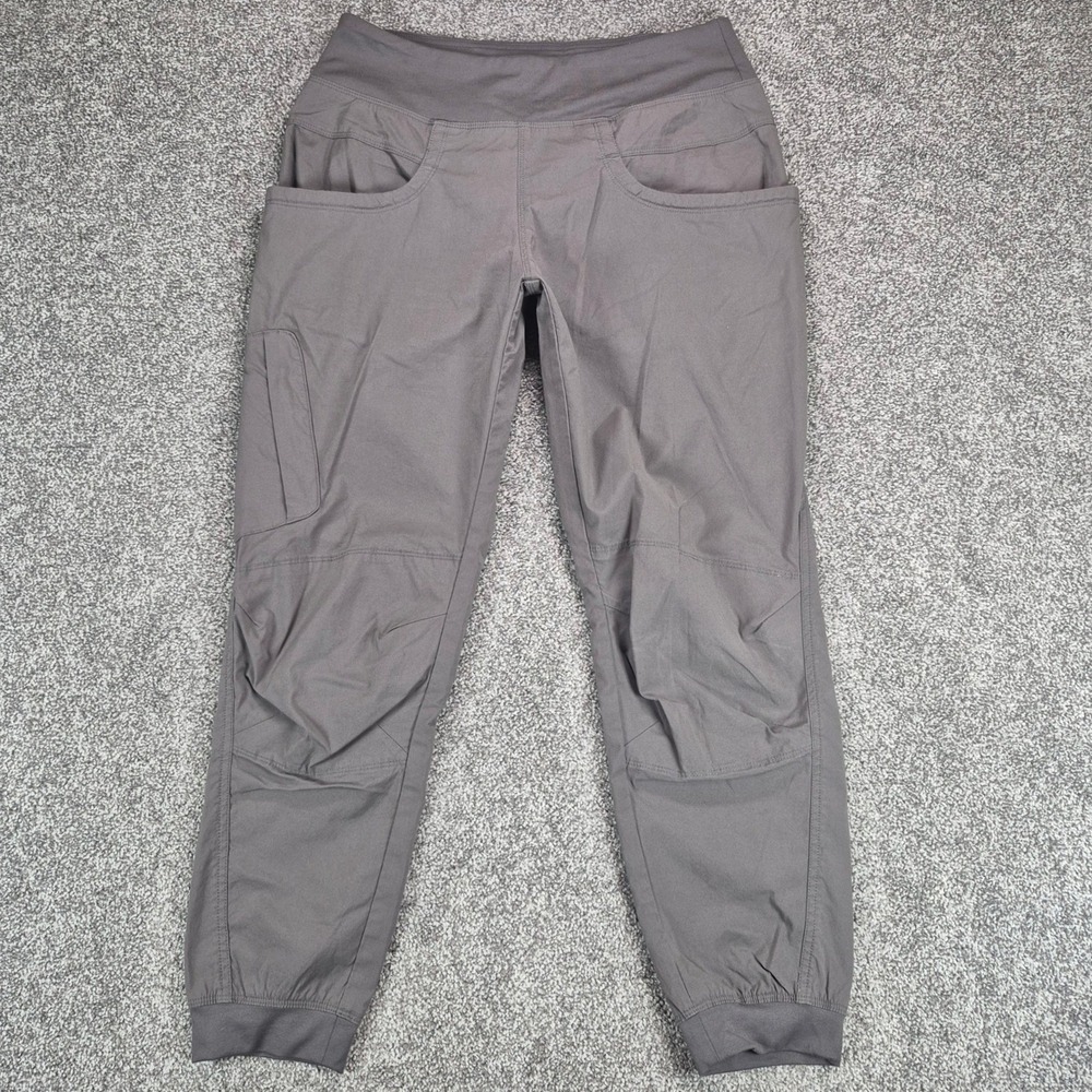 PrAna Kanab Pant Womens Large Gray Organic Cotton Pull On Jogger Climbing